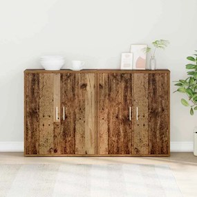 vidaXL Πλαϊνό γραφείο 2 pcs Παλιό ξύλο 60 x 31 x 70 εκ