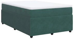vidaXL Κρεβάτι Boxspring με Στρώμα Σκούρο Πράσινο 120x190εκ. Βελούδινο