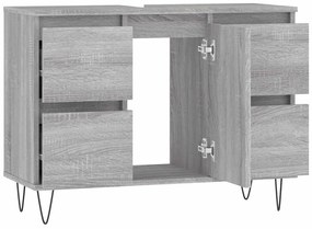 vidaXL Ντουλάπι Μπάνιου Γκρι Sonoma 80 x 33 x 60 εκ. από Επεξεργ. Ξύλο