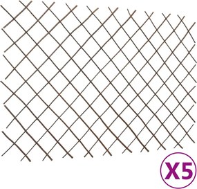 vidaXL Καφασωτό Φράχτης 5 τεμ. 180 x 120 εκ. από Ιτιά