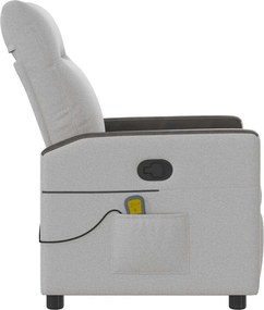 vidaXL καρέκλα ανάκλισης μασάζ Cloud Grey Fabric
