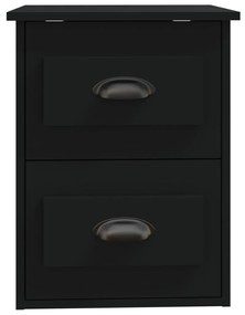 vidaXL Κομοδίνο Επιτοίχιο Μαύρο 41,5x36x53 εκ.