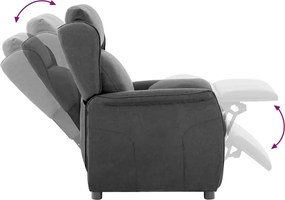 vidaXL Ανακλινόμενη πολυθρόνα Σκούρο Γκρι 66.5 x 94 x 101.5 εκ