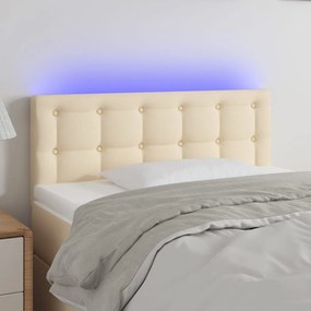 Κεφαλάρι Κρεβατιού LED Κρεμ 90x5x78/88 εκ. Υφασμάτινο 3122033