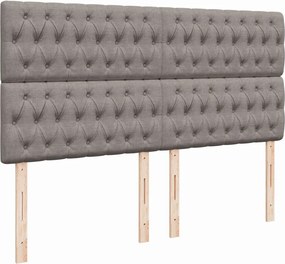 vidaXL Κρεβάτι Boxspring με Στρώμα Taupe 180x200 εκ. Υφασμάτινο
