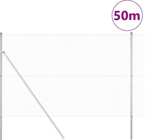vidaXL Στύλος Περιφράξεων Ασημί 50 x 1,5 μ (19 x 19 mm δίχτυ) Ατσάλι