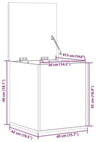 Κουτί Αποθήκευσης Καπνιστή Δρυς 40x42x46 εκ. Επεξεργασμένο Ξύλο - Καφέ