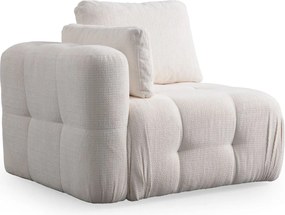 Corner Sofa Amaris 2 Seater With Pouffe -White White
