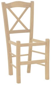 Coffee shop chair Seimi criss cross unpainted wood 42x40x89cm 42x40x89 εκ.