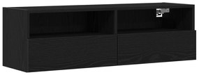 vidaXL Ντουλάπια Τηλεόρασης 2 τεμ Μαύρο Δρυς 100x30x30 cm Επεξεργασμένο Ξύλο