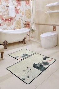 Bathmat Set (2 Pieces) Angry Cats Djt Multicolor