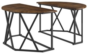 vidaXL Τραπεζάκι καφέ από Καπνιστή Δρυ, 80x80x42 εκ., Φτιαγμένο από ξύλο