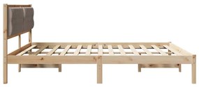 vidaXL Σκελετός Κρεβατιού Taupe 200 x 200 cm Στερεά ξυλεία πεύκου