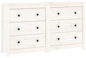 vidaXL Ντουλάπι Λευκό 140x35x80 εκ. από Μασίφ Ξύλο Πεύκου