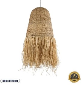 Boho Κρεμαστό Φωτιστικό Οροφής Μονόφωτο 02190 GloboStar-2190-Μπεζ 02190