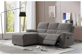 RELAX ΚΑΝΑΠΕΣ RECLINER ΓΩΝΙΑ ΑΡΙΣΤΕΡΗ ΓΚΡΙ 212x156xH96cm