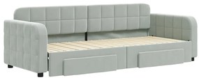 vidaXL Καναπές Κρεβάτι Συρόμενος Αν. Γκρι 80x200εκ Βελούδο Συρτάρια