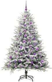 vidaXL Τεχνητό Χριστουγεννιάτικο Δέντρο με Φώτα και Σετ Μπάλες 180 cm