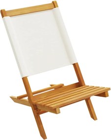 vidaXL Καρέκλες Κήπου 2τεμ. Κρεμ Λευκό Μασίφ Ακακία &amp; Ύφασμα