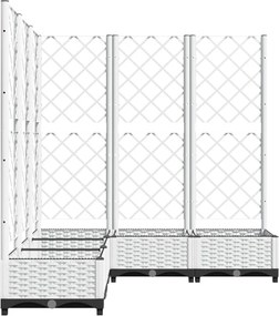 vidaXL Γλάστρα Κήπου Λευκό 120 x 120 x 121,5 cm