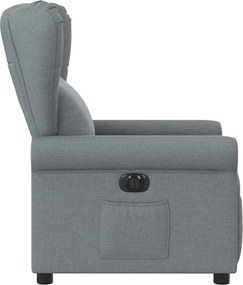 vidaXL Πολυθρόνα Ανακλινόμενη Ηλεκτρική Ανοιχτό Γκρι Υφασμάτινη