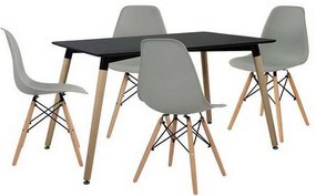 Σετ Τραπεζαρίας 5τμχ HM10229 Φυσικό-Μαύρο 120x80x73cm 4 Θέσεων