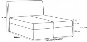 Επενδυμένο κρεβάτι Basic-Mpez-200 x 200