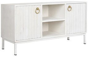 Τηλεόραση DKD Home Decor Χρυσό Μέταλλο Λευκό Ξύλο από Μάνγκο 120 x 40 x 60 cm