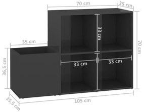 Παπουτσοθήκη Χολ Γυαλ. Γκρι 105 x 35,5 x 70 εκ από Επεξ. Ξύλο - Γκρι