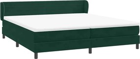 vidaXL Box Spring κρεβάτι με στρώματα σκούρο πράσινο Βελούδινο
