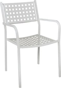 CAPRICE Πολυθρόνα Στοιβαζόμενη, Μέταλλο Βαφή Άσπρο   1τμχ