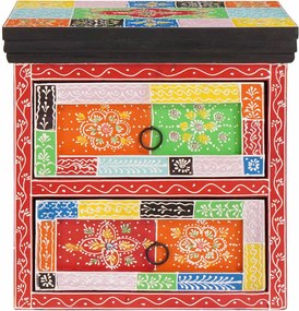 vidaXL Κομοδίνο με συρτάρι Πολύχρωμο 40 x 30 x 40 εκ