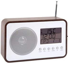 Ρολόι Επιτραπέζιο - Ξυπνητήρι Με Radio FM KA6036DW 6,6x12,5cm Veneer Dark Wood Brown Karlsson Mdf
