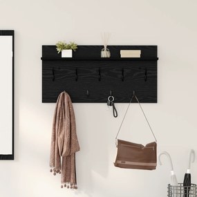 vidaXL Τοίχου Κρεμάστρα Μαύρη δρυς 80 x 40 x 12 cm Επεξεργασμένο ξύλο