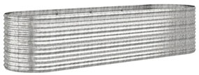 vidaXL Ζαρντινιέρα Ασημί 296x80x68 εκ. Ατσάλι με Ηλεκτρ. Βαφή Πούδρας