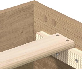 vidaXL Σκελετός Κρεβατιού Artisan Δρυς 80 x 200 cm Επεξεργασμένο Ξύλο
