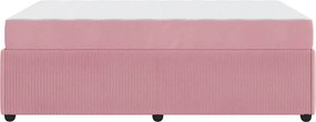 vidaXL Σκελετός Κρεβατιού με στρώμα Ροζ 120 x 190 cm ύφασμα