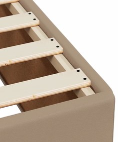 Κρεβάτι Boxspring με Στρώμα Καπουτσίνο 90x190εκ.από Συνθ. Δέρμα - Καφέ