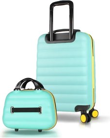 Stewehome Σετ 2 τεμαχίων βαλίτσας καμπίνας και τσαντάκι μακιγιάζ από ABS 57x34x23 cm