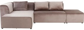 Καναπές Γωνία Infinity Velvet Αριστερός Μπεζ-Γκρι 302x182x70εκ - Γκρι