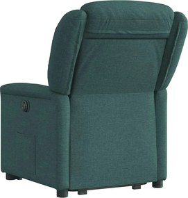 vidaXL Πολυθρόνα Ηλεκ. Ανακλ. Ανύψωση Σκ. Πράσινο Υφασμάτινη