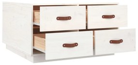 vidaXL Τραπεζάκι Σαλονιού Λευκό 80x80x45 εκ. από Μασίφ Ξύλο Πεύκου