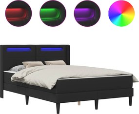 vidaXL Σκελετός κρεβατιού με στρώμα Μαύρο 120 x 190 cm Τεχνητό Δέρμα