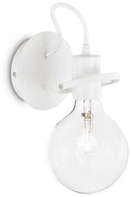 Φωτιστικό Τοίχου-Απλίκα Radio 119465 24x18cm 1xE27 60W 3000K White Ideal Lux Metal, Fabric