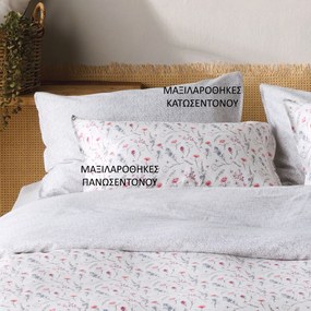 Ζεύγος Μαξιλαροθήκες Oxford (50x70) Kentia Stylish Erbe 01 Blue Λευκό,Γκρι