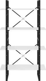 vidaXL Βιβλιοθήκη με 4 Ράφια Λευκή 80 x 30 x 140 εκ. από Επεξ. Ξύλο