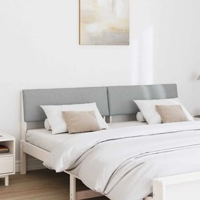 vidaXL Ταπετσαρισμένο κεφαλάρι Ανοιχτό γκρι 200 cm