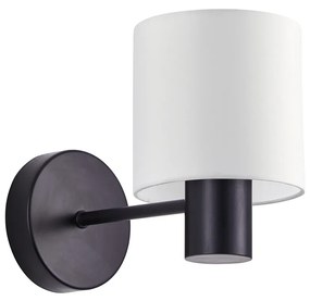 Φωτιστικό Τοίχου - Απλίκα SE21-BL-16-SH1 BLACK WALL LAMP WHITE SHADE+ - Μέταλλο - 77-8312