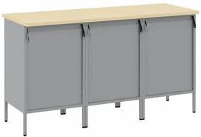 vidaXL Ντουλάπα Εργασίας 3 pcs Κόκκινο και Γκρίζο 150 x 55 x 85 εκ
