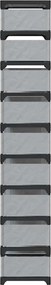 vidaXL Ράφι παπουτσιών 10επιπέδων γκρι 54x28x158 cm μη υφασμένο ύφασμα